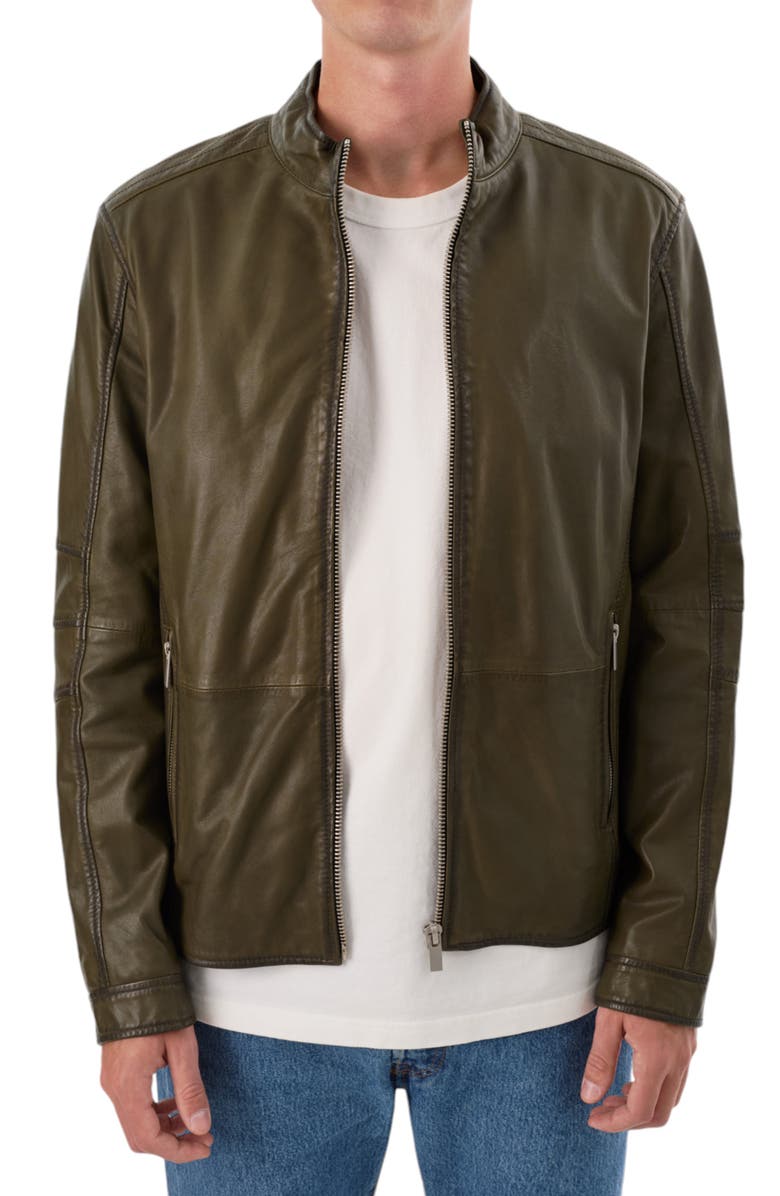 REGENCY Lambskin Leather Jacket, Alternate, color, Olive