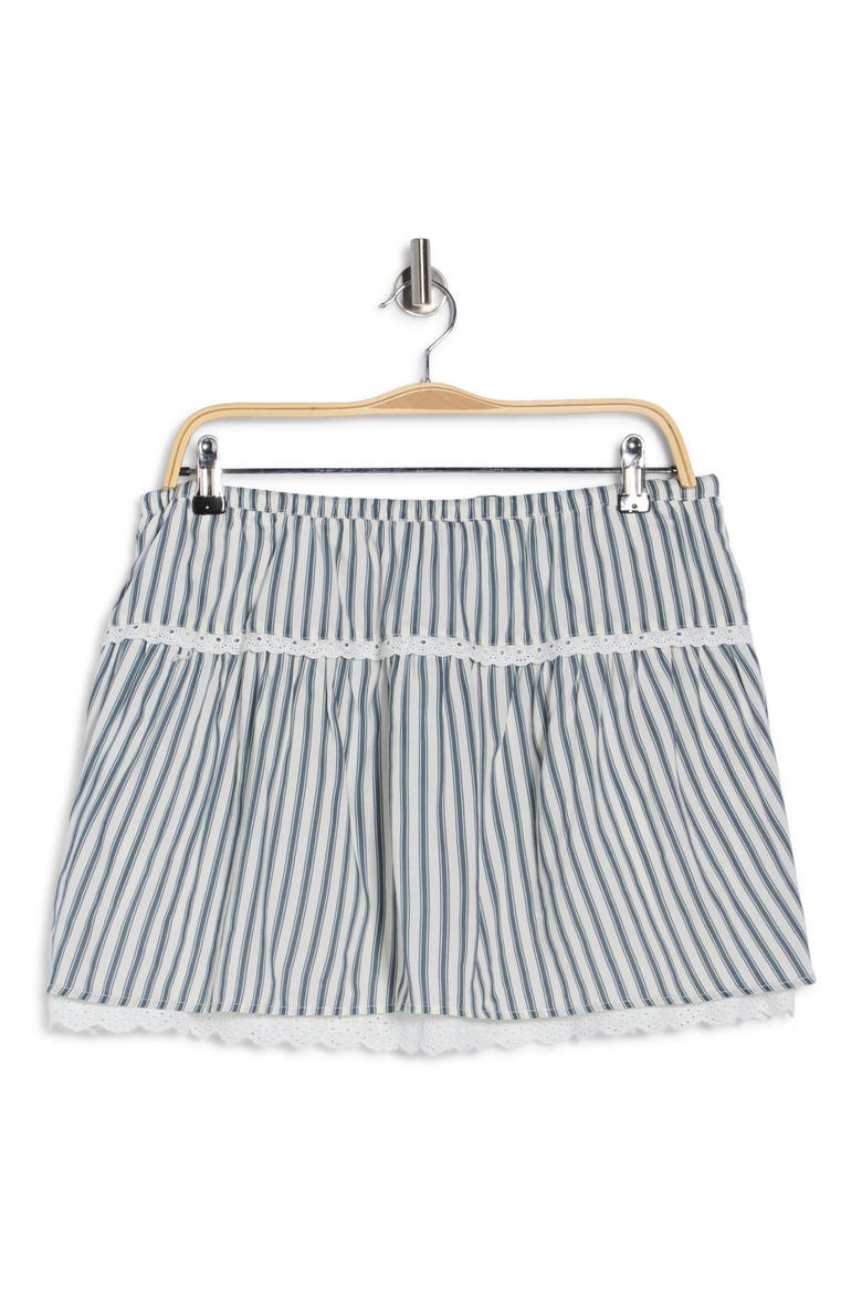 Tavia Eyelet Trim Stripe Miniskirt, Alternate, color, ANTIBES STRIPE