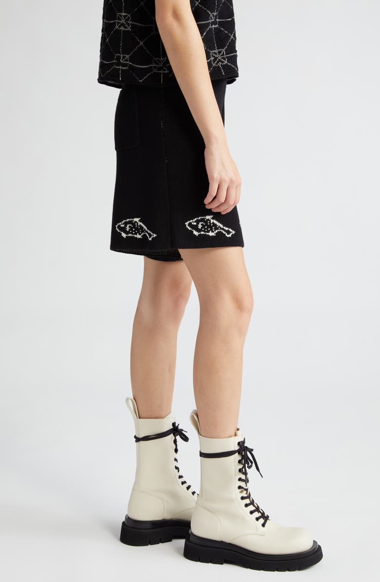 YanYan Laza Fish Jacquard Knit Cotton Shorts, Alternate, color, 