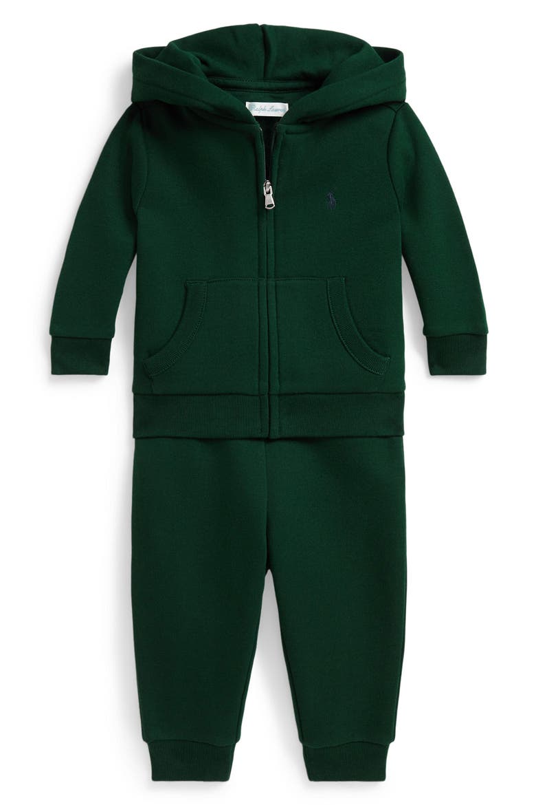Kids' Fleece Hoodie & Pants Set, Main, color, MOSS AGATE