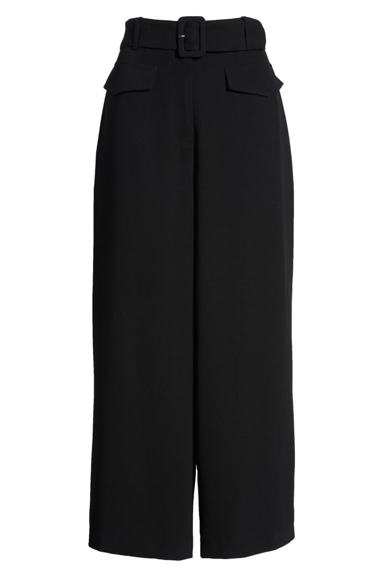 Wide Leg Ankle Pants, Alternate, color, BLACK
