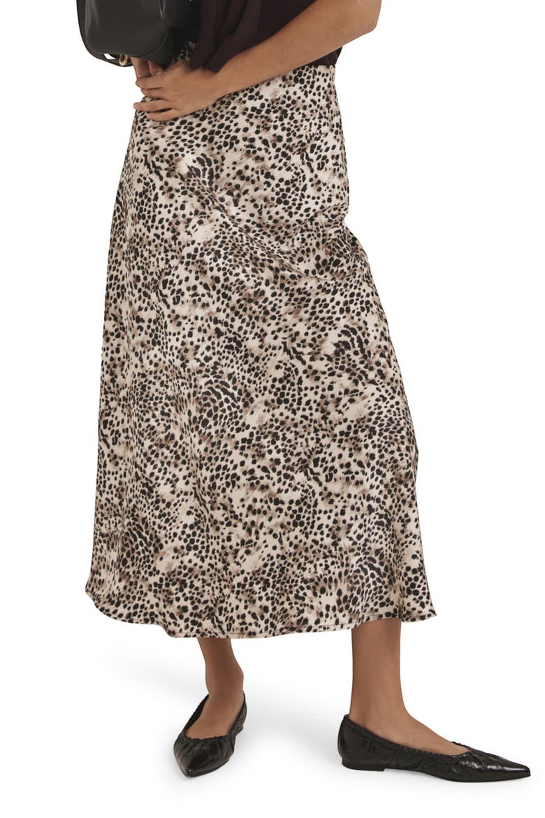 Animal Print Slip Skirt, Main, color, Neutral
