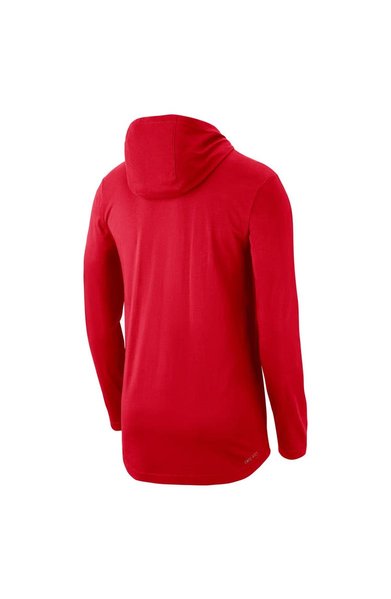 Nike Men's Nike Scarlet Ohio State Buckeyes Campus Performance Tri-Blend Long Sleeve Hoodie T-Shirt, Alternate, color, 