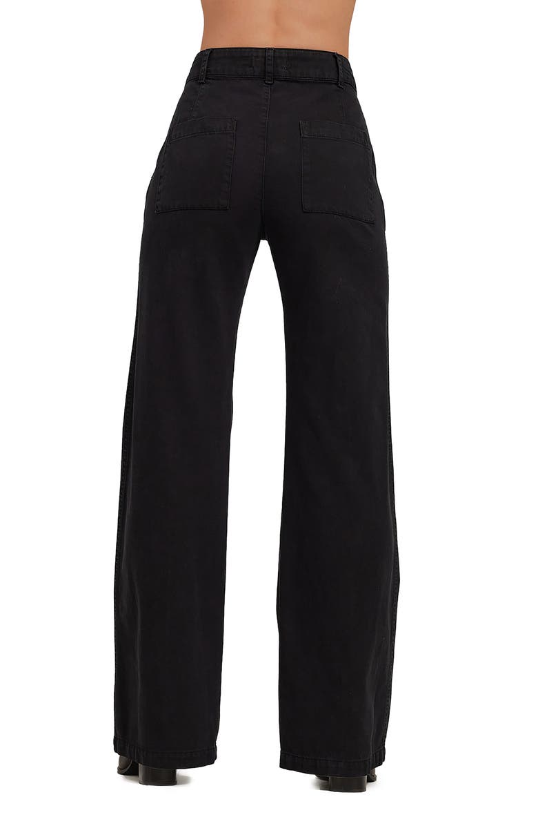 Bella Dahl Ryder Pintuck High Waist Wide Leg Jeans, Alternate, color, Black
