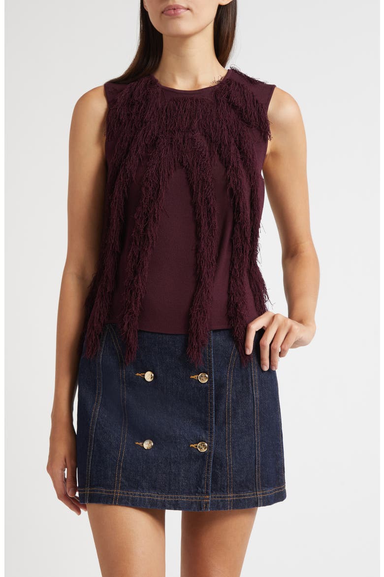 Bonnie Fray Sleeveless Top, Main, color, MAHOGANY