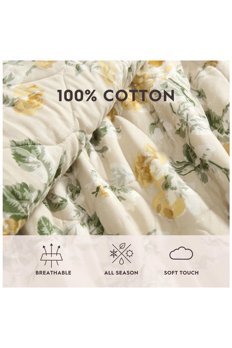 Roses Quilt & Sham Set, Alternate, color, GOLD/ BEIGE