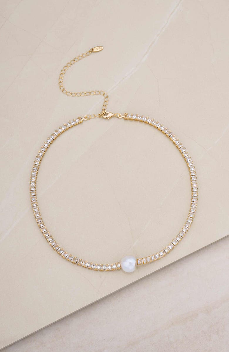 Ettika Freshwater Pearl Tennis Necklace, Alternate, color, 