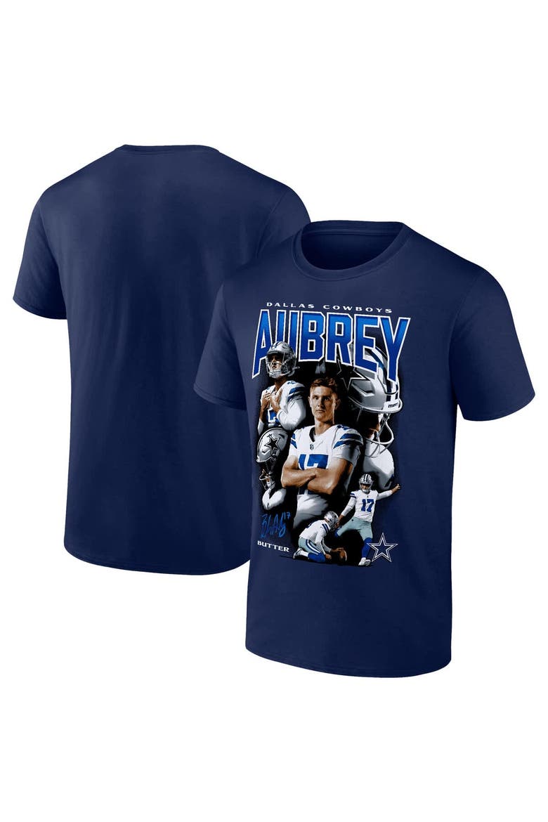 Men's Fanatics Brandon Aubrey Navy Dallas Cowboys Collage T-Shirt, Main, color, Navy