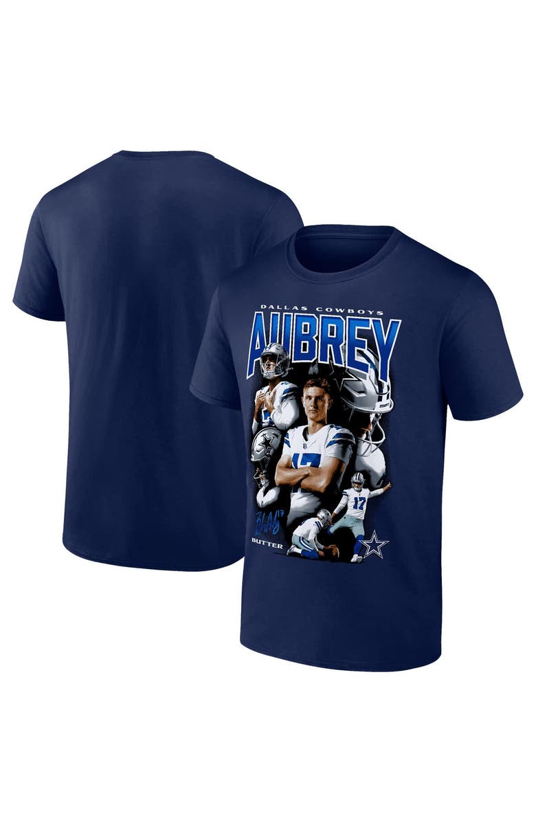 FANATICS Men's Fanatics Brandon Aubrey Navy Dallas Cowboys Collage T-Shirt, Main, color, Navy