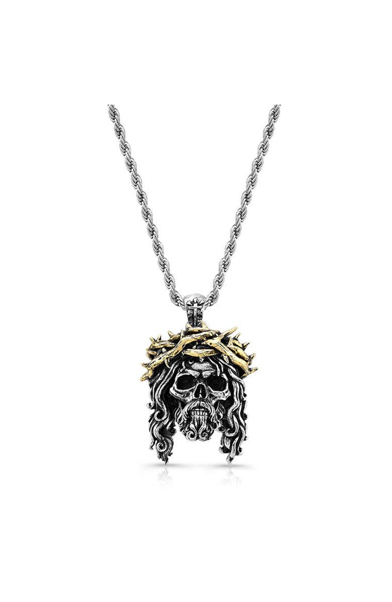 Room101 Jesus Skull Piece Pendant, Main, color, Silver/Gold