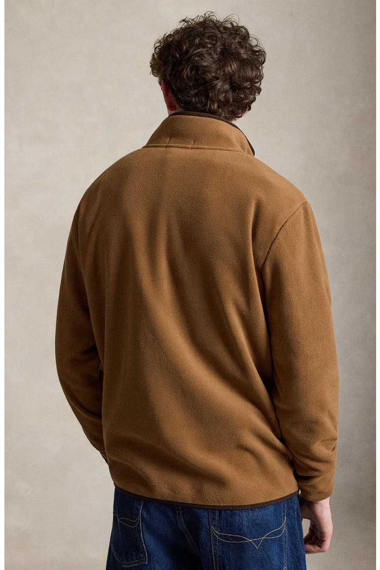 Polo Bear Fleece Quarter Zip Pullover, Alternate, color, BROWN