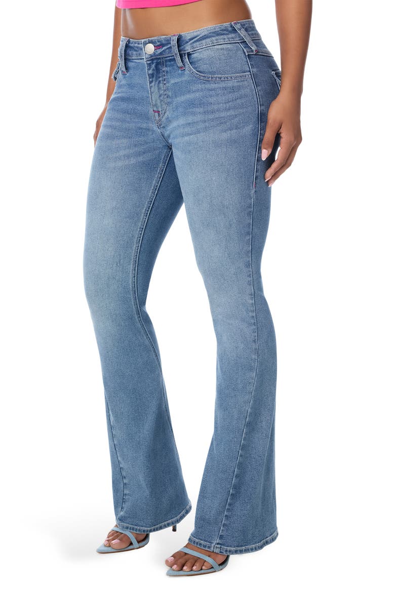 Joey Flap Flare Jeans, Alternate, color, MEDIUM RODEO BLUE WASH
