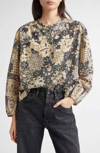 Ulla Johnson Harlowe Floral Long Sleeve Cotton Blend Top