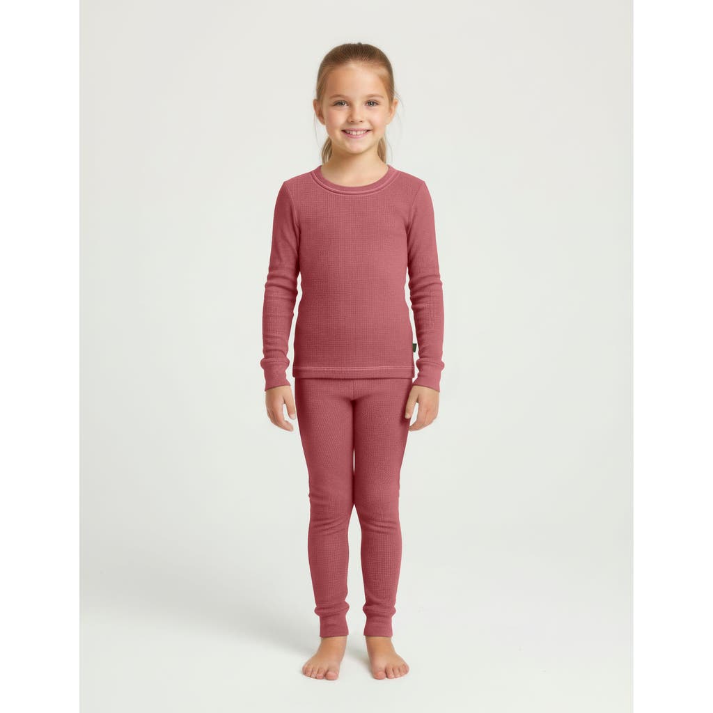 City Threads Kids' Girls Soft & Cozy Thermal Long Johns 2-piece Set In Red