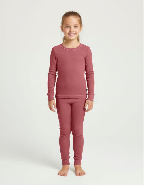 City Threads Babies' Girls Soft & Cozy Thermal Long Johns 2-piece Set In Red
