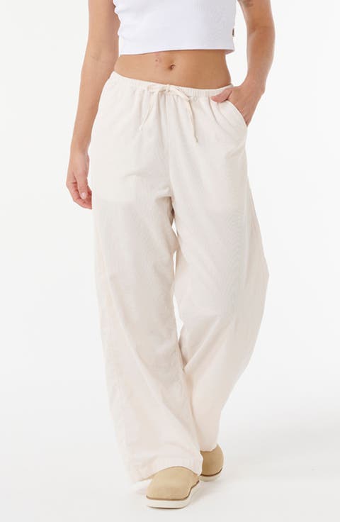 Keepsakes Corduroy Wide Leg Drawstring Pants