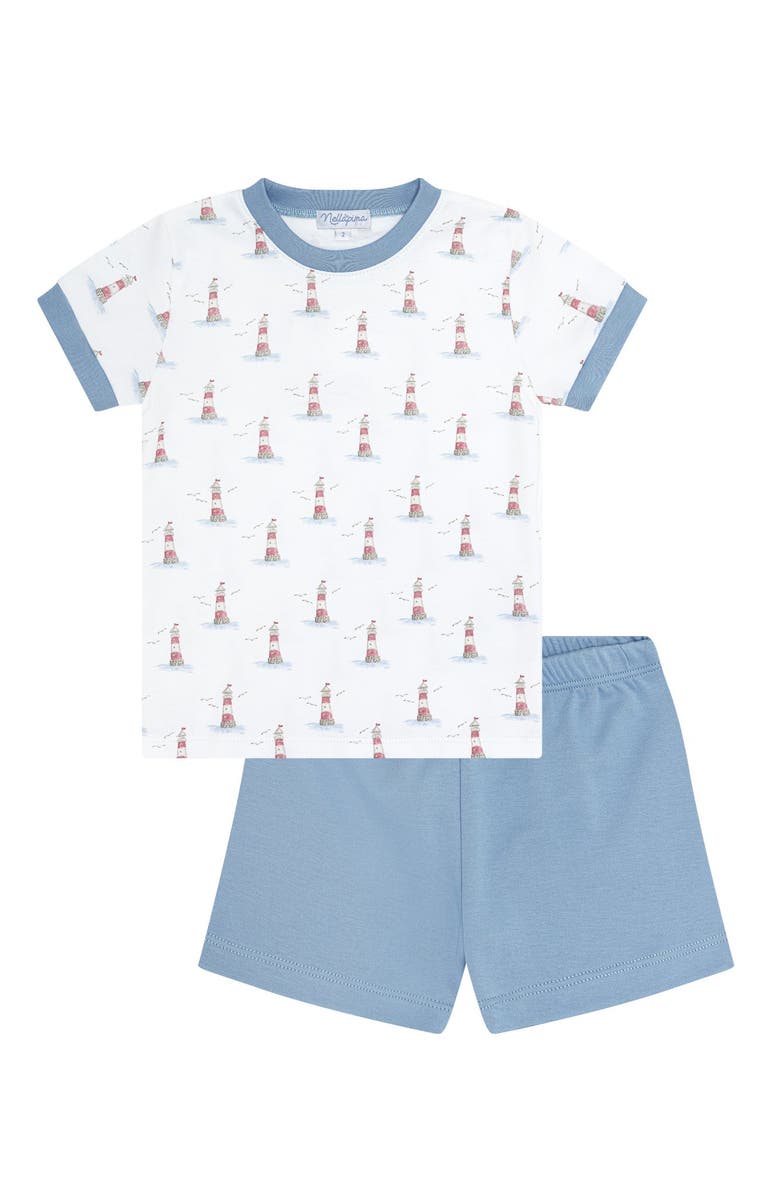 Nellapima Lighthouse Print Boy Short Set - Toddler & Little Kid, Alternate, color, Red