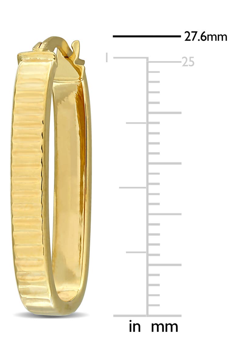 DELMAR 10K Yellow Gold Ribbed Oval Hoop Earrings, Alternate, color,