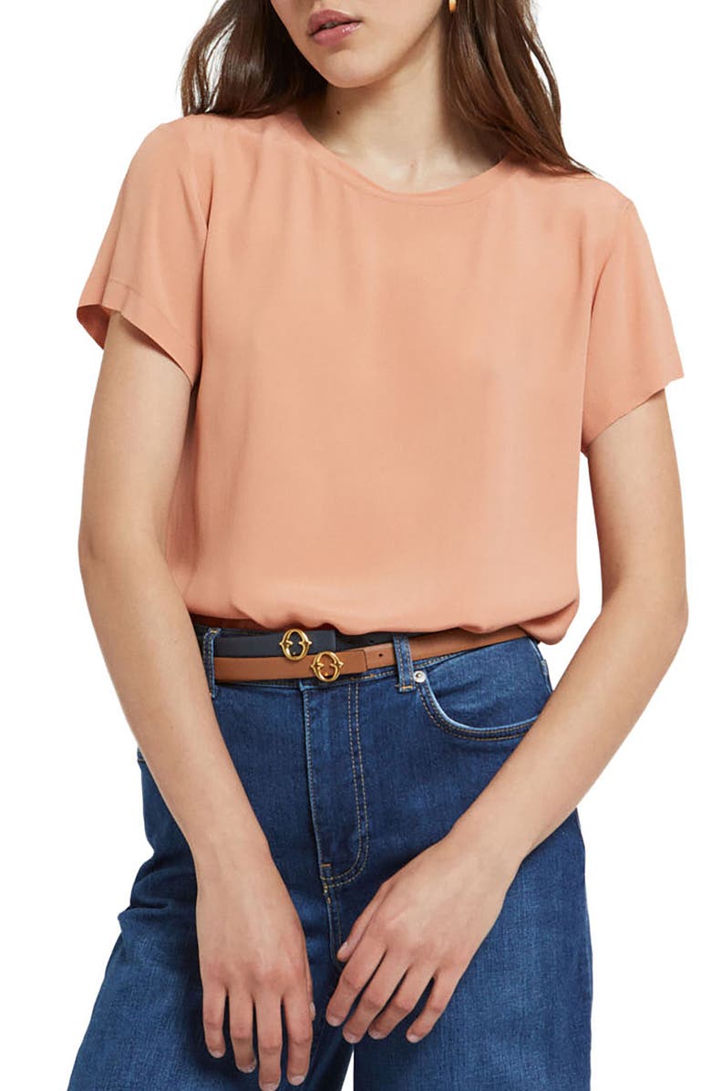 ottod'Ame Silk Blend T-Shirt, Main, color, Peach