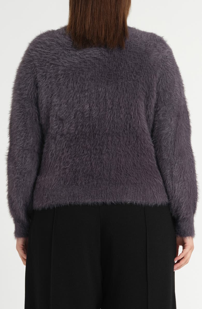 Estelle Chantelle Fuzzy V-Neck Cardigan, Alternate, color, Slate