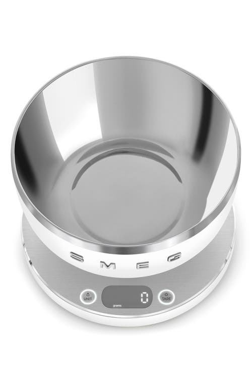 Smeg Contemporary Digital Rechargeable Kitchen Scale In Matte White
