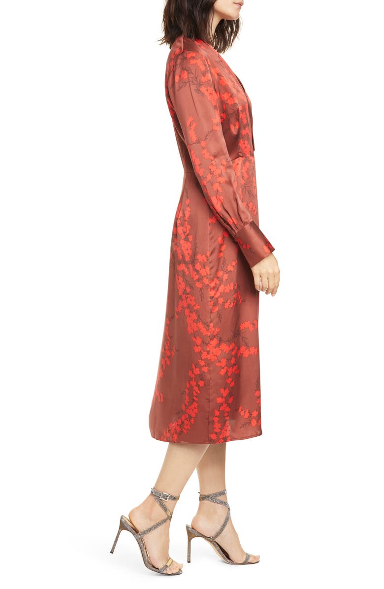 Equipment Willow Faux Wrap Silk Midi Dress, Alternate, color, 