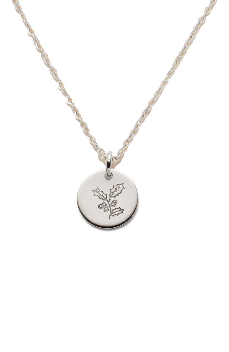 MADE BY MARY December Birth Flower Necklace, Main, color, Silver