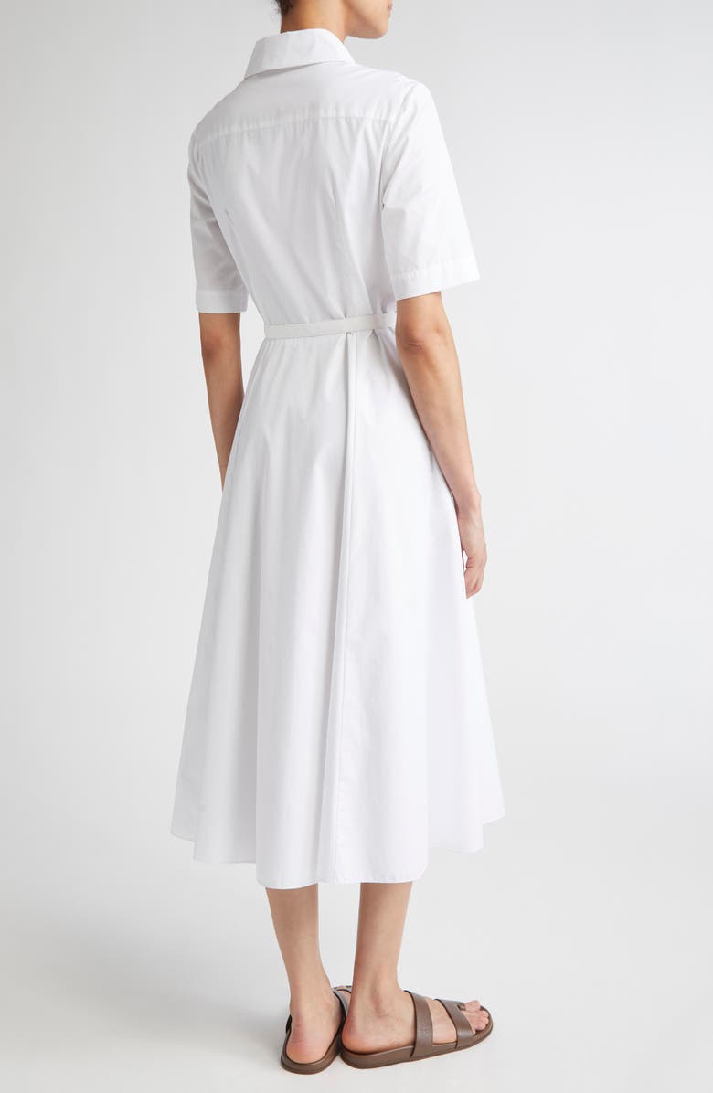 Emilia Wickstead Rubie Belted Cotton Poplin Shirtdress, Alternate, color, White