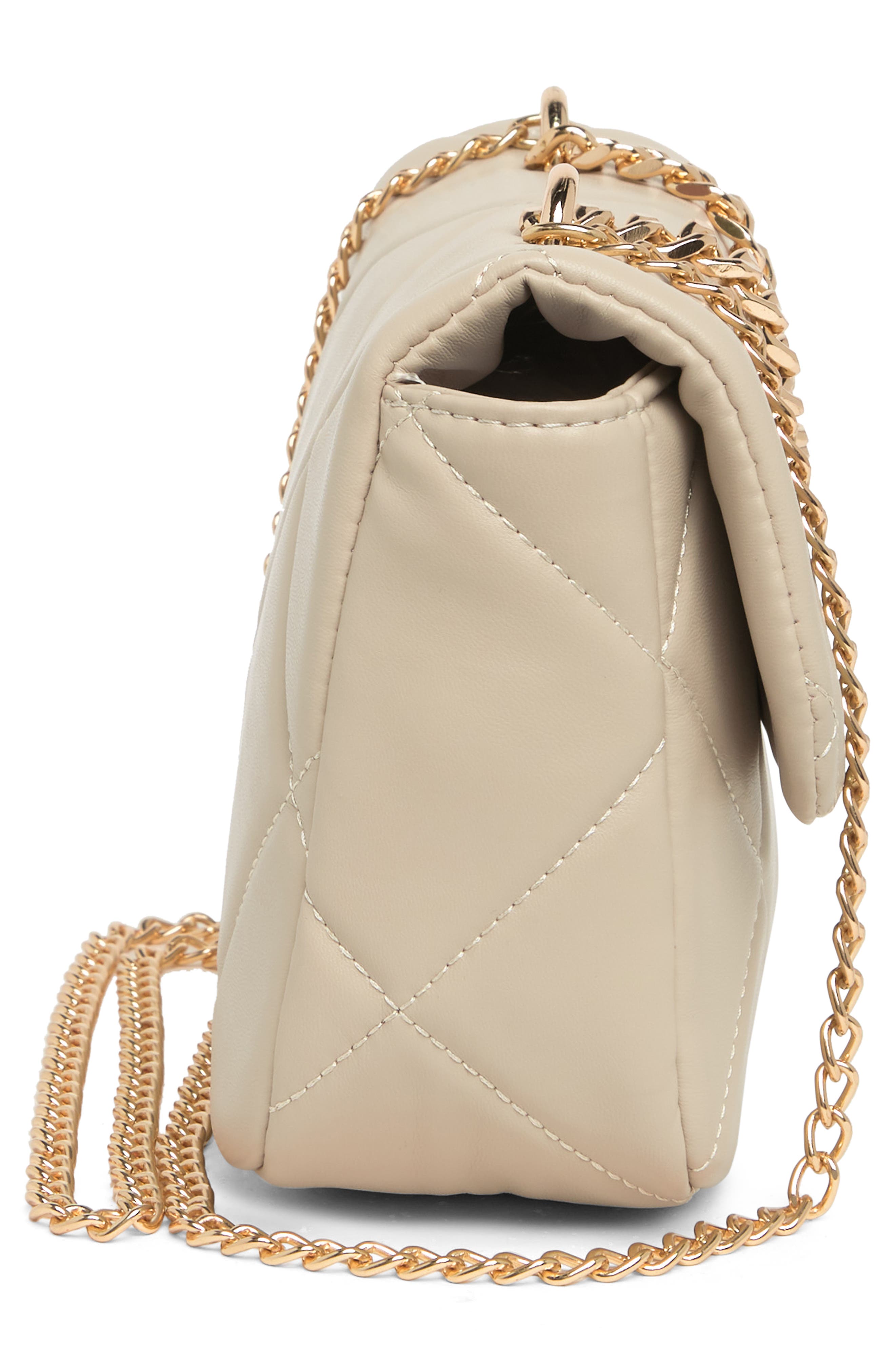 Badgley Mischka Collection Quilted Crossbody Bag, Alternate, color, Off White