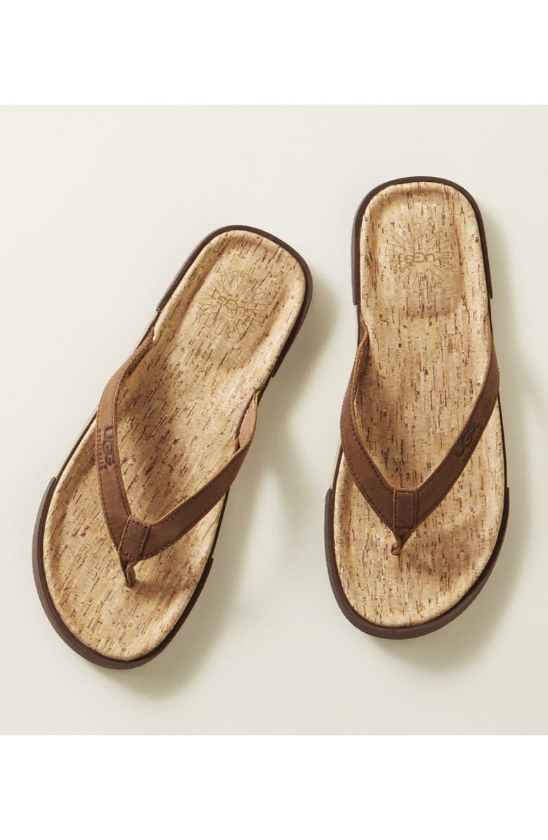 UGG<sup>®</sup> 'Bennison II' Leather Flip Flop, Alternate, color,