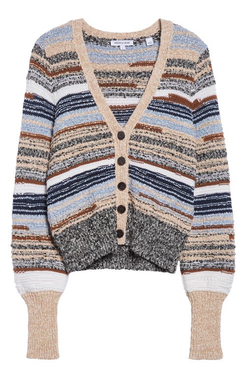 Veronica Beard Cecily Mixed Stripe Cotton Cardigan In Multi