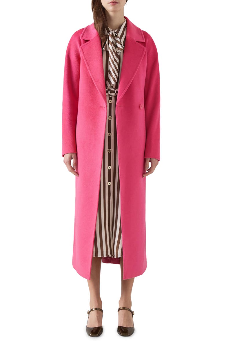 LK Bennett Frances Tie Belt Wool Coat, Main, color,