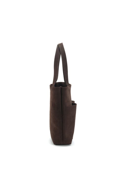 Ezra Arthur Brooklyn Nubuck Suede Leather Tote Bag In Cocoa