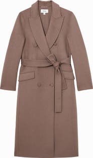 Reiss Maeve Belted Double Breasted Wool Blend Coat