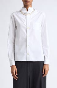 Undercover Chain Inset Cotton Button Up Shirt
