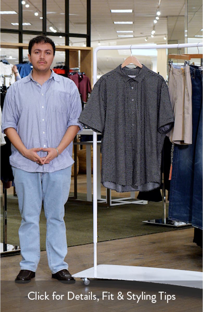 Miles OoohCotton<sup>®</sup> Print Short Sleeve Button-Up Shirt, sales video thumbnail