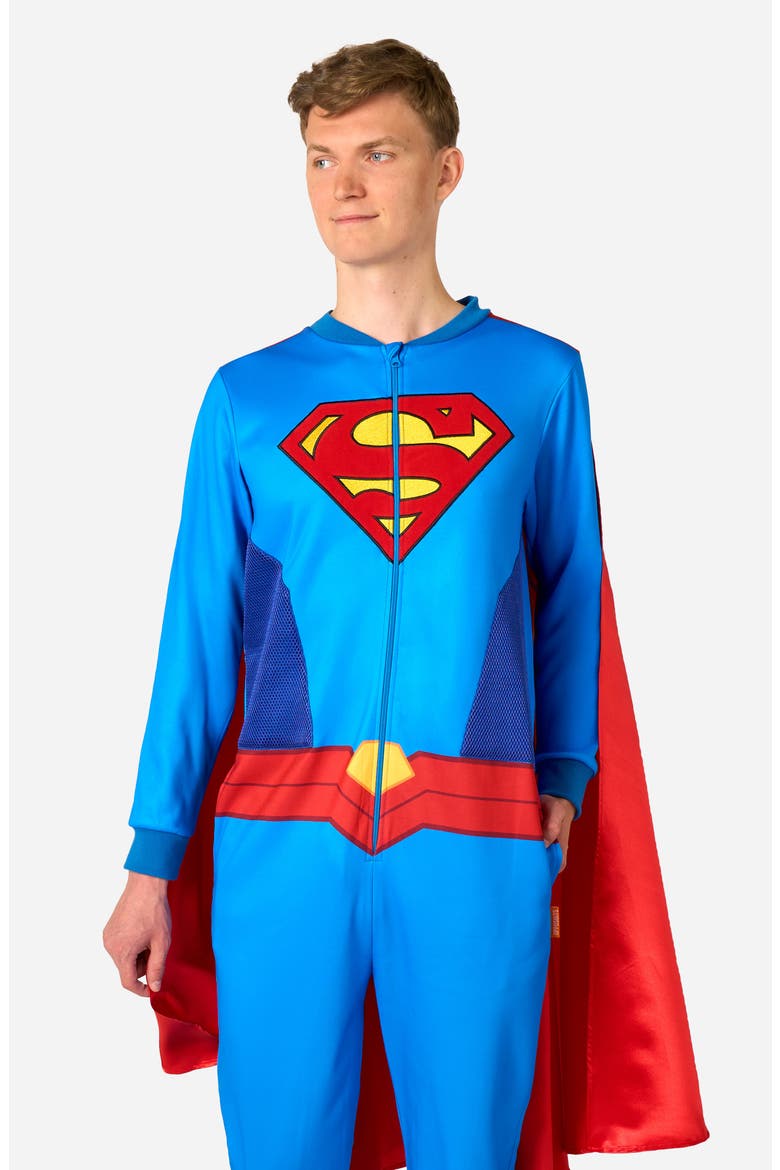 Superman Jumpsuit, Alternate, color, BLUE