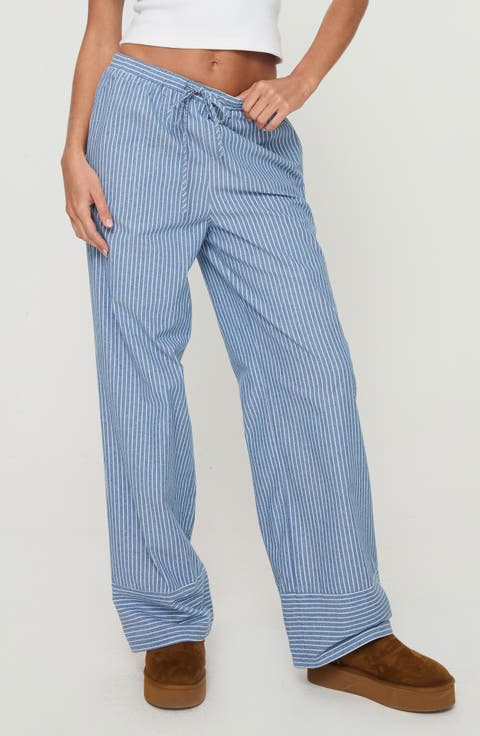 Veridian Stripe Cotton Blend Pants