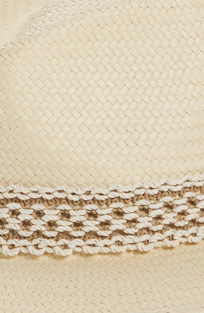rag & bone Packable Net Band Straw Fedora Hat, Alternate, color, 