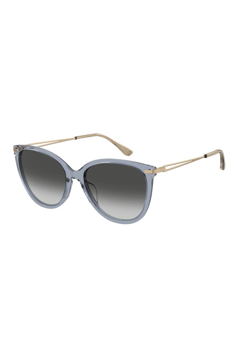 58mm Gradient Butterfly Sunglasses, Alternate, color, AZURE/ DARK GREY SF