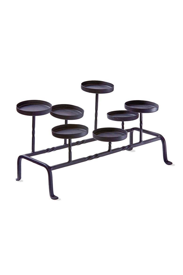 Twist Fireplace Pillar Candle Holder Black Iron Decorative, Main, color, Black