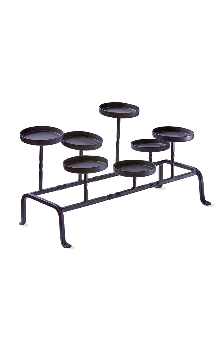 tag Twist Fireplace Pillar Candle Holder Black Iron Decorative, Main, color, Black