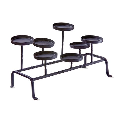 Twist Fireplace Pillar Candle Holder Black Iron Decorative