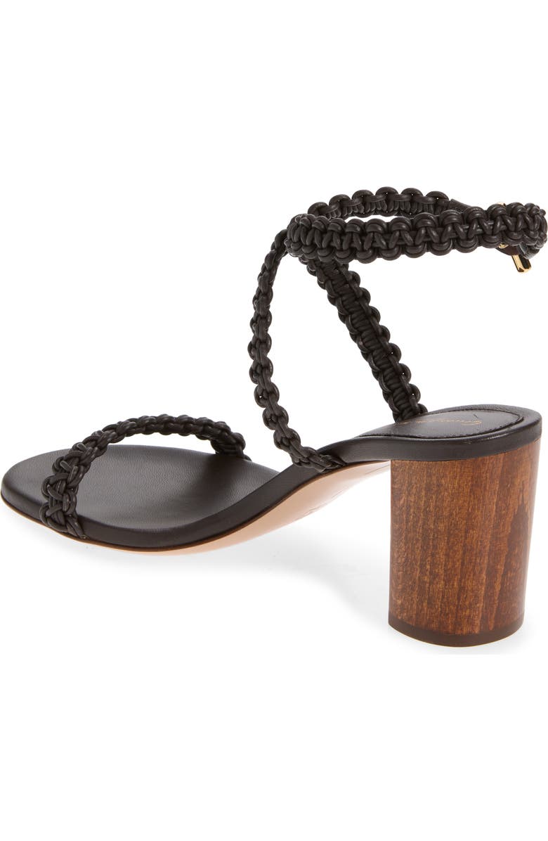 Gianvito Rossi Braided Strap Block Heel Sandal, Alternate, color, Moka