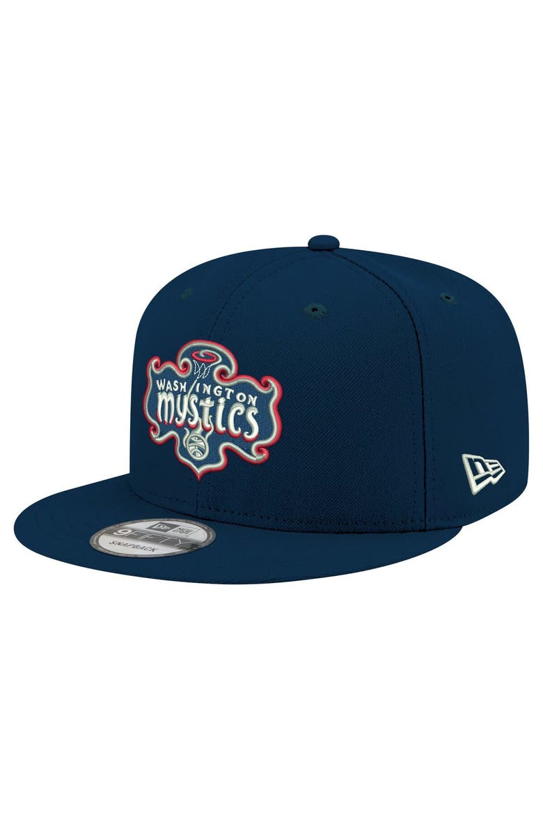New Era Unisex New Era Navy Washington Mystics Logo 9FIFTY Snapback Hat, Main, color,
