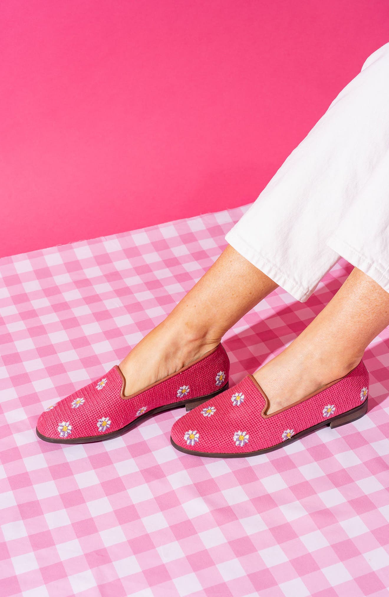 ByPaige Daisies Needlepoint Loafer, Alternate, color, Pink