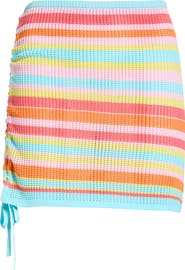 Kulani Kinis Stripe Open Knit Cover-Up Miniskirt