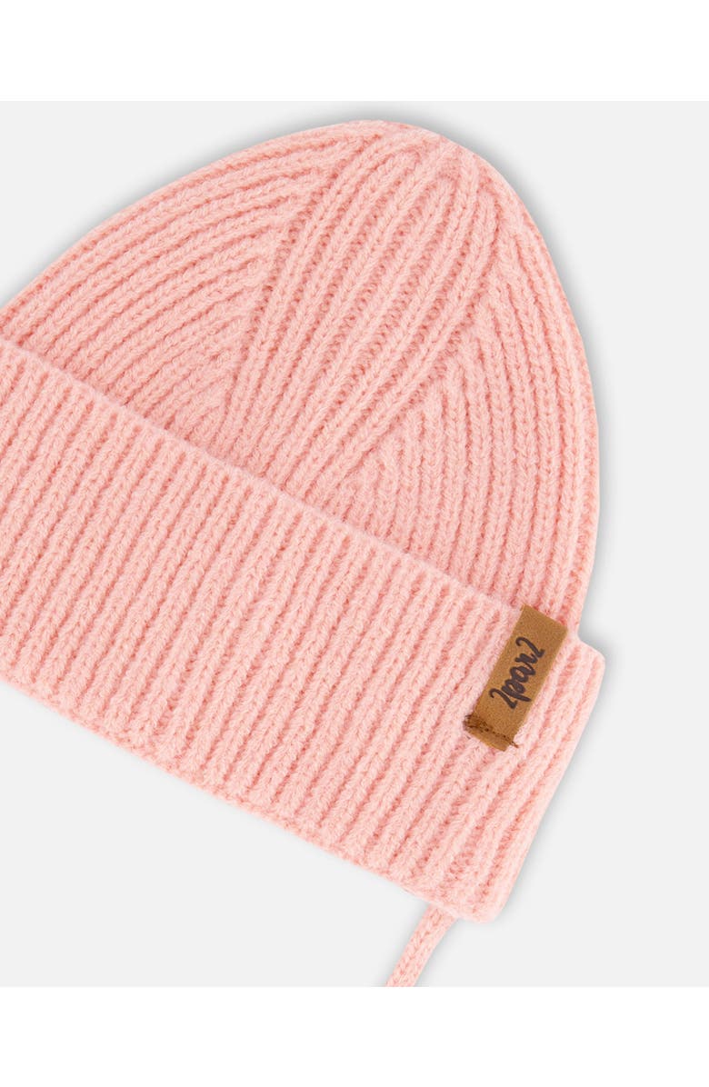 Deux par Deux Baby Girl's Mid-Season Knit Hat With Strings Pink, Alternate, color, 