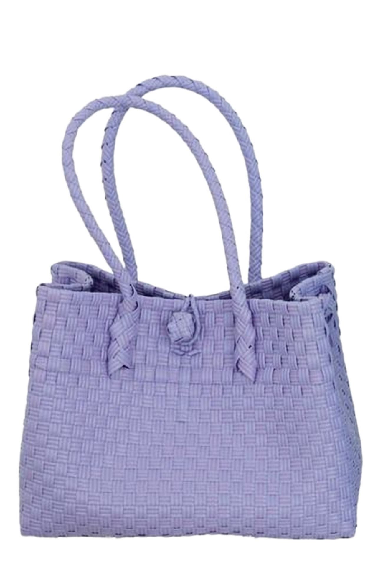 PINK HALEY Zoe Recycled Plastic Woven Tote Small - Lavender, Main, color, Purple