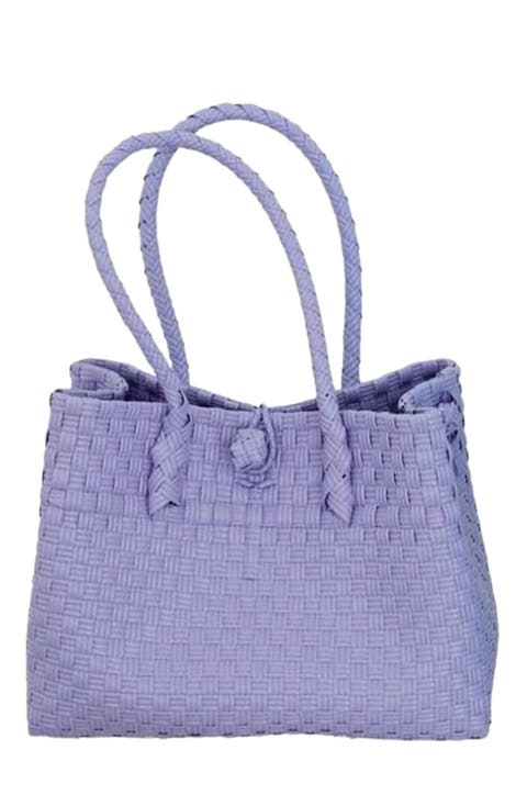 Zoe Recycled Plastic Woven Tote Small - Lavender